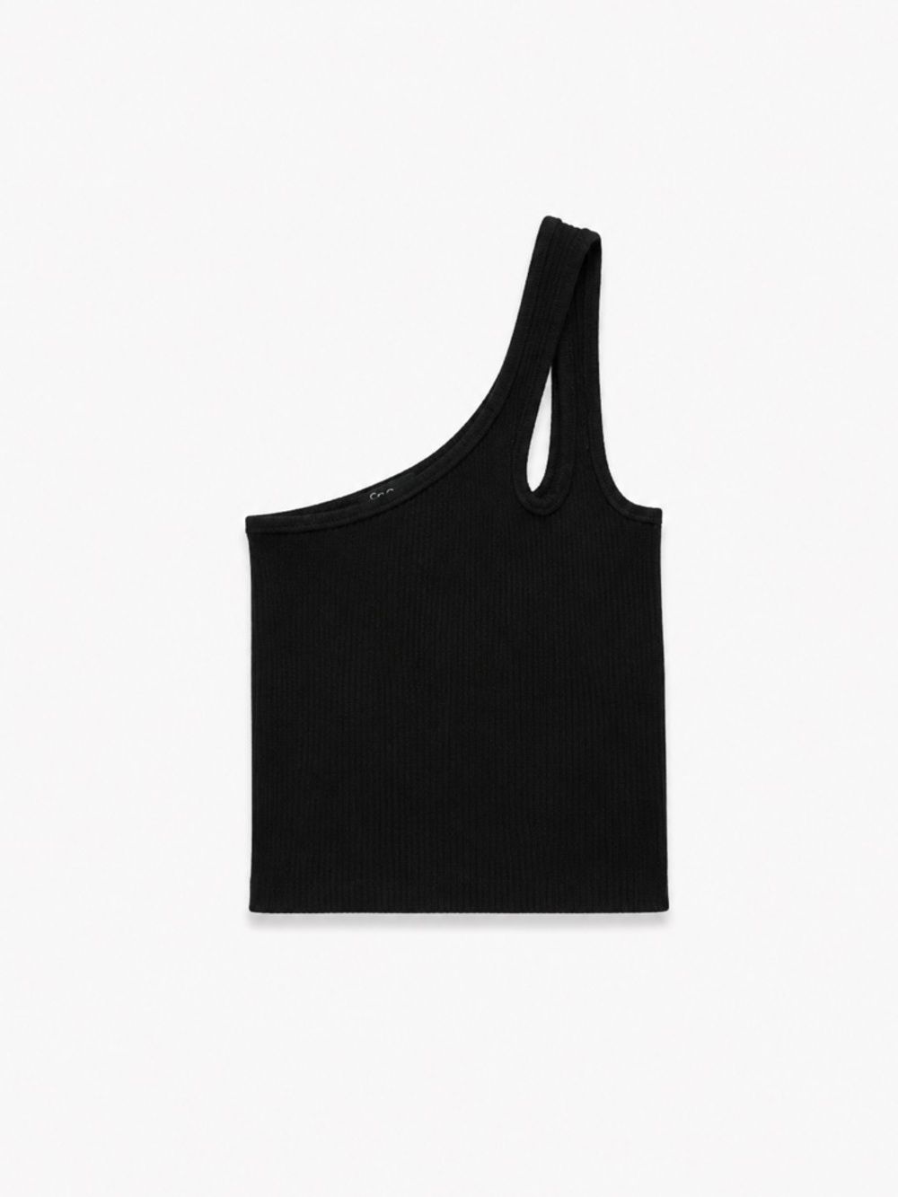 ❁ 3/$15 ❁ H&M Black One Shoulder Ribbed Tank Top, Size XXS